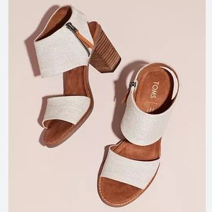 TOMS Majorca Cutout Heels in Natural - Size 9